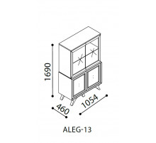 Двустворчатый шкаф витрина для посуды Алегро ALEG-13