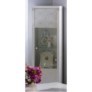Одностворчатый шкаф витрина для посуды в гостиную Мира MIRA-02 белый