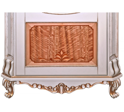 Шкаф с витриной «Альба 8» П485.08 (слоновая кость с золочением)
