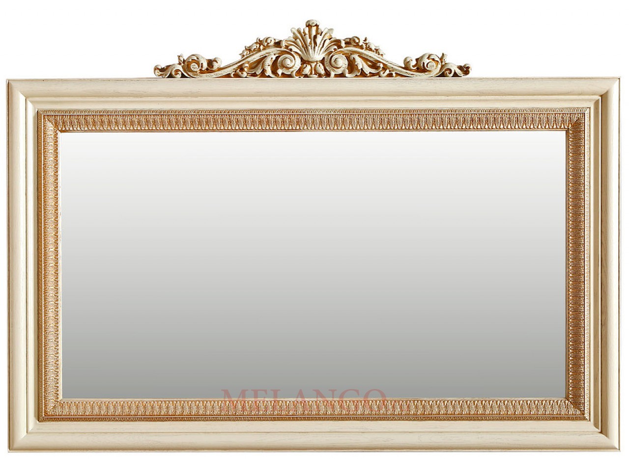 Зеркало «Альба 18» П485.18к (слоновая кость с золочением)