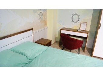 Кровать двойная «Монако» П528.05 (дуб саттер/белый глянец)