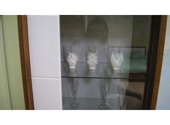 Шкаф-витрина Монако П510.05-1 (дуб саттер/белый глянец)
