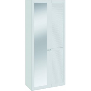 Шкаф для одежды с 1-ой глухой и 1-ой зеркальной «Ривьера» (Белый) СМ 241.22.002R