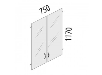 Стеклянные дверцы для шкафа Альфа 63.38