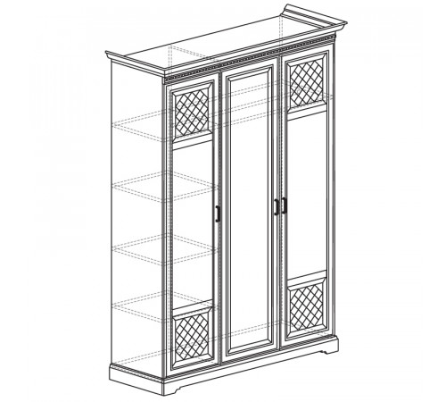 Трехдверный шкаф Парма 800 кремовый  Трехдверный шкаф Парма 800 кремовый